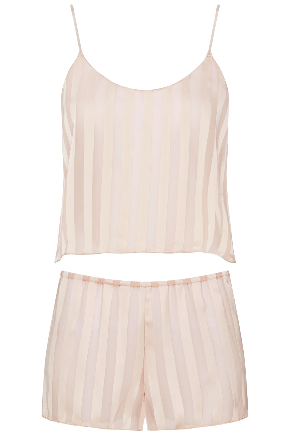 Nude Striped Chiffon Nightwear Set 4 Nude Striped Chiffon Nightwear Set - Image 2