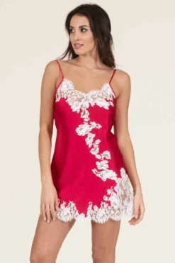 Italian Silk Chemise In Raspberry