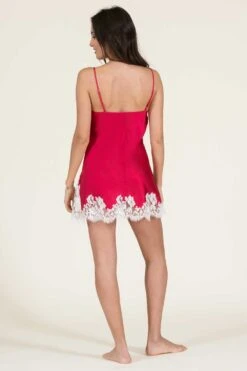 Italian Silk Chemise In Raspberry -Fashion Lingerie Store clara rossi silk slip with lace