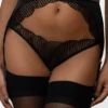 Athena Open Suspender Knicker Black
