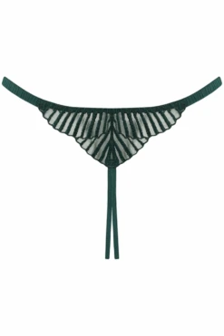 Athena Open Thong Green, Size L (UK 12-14) 10 Athena Open Thong Green, Size L (UK 12-14) -Fashion Lingerie Store coco de mer athena open thong deep green ghost back