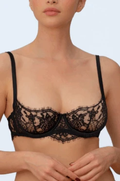 Hera Balcony Bra 11 Hera Balcony Bra -Fashion Lingerie Store coco de mer hera balcony bra black 1