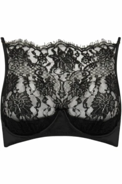 Hera High Neck Balconette Bra 12 Hera High Neck Balconette Bra -Fashion Lingerie Store coco de mer hera high neck balconette bra black ghost front