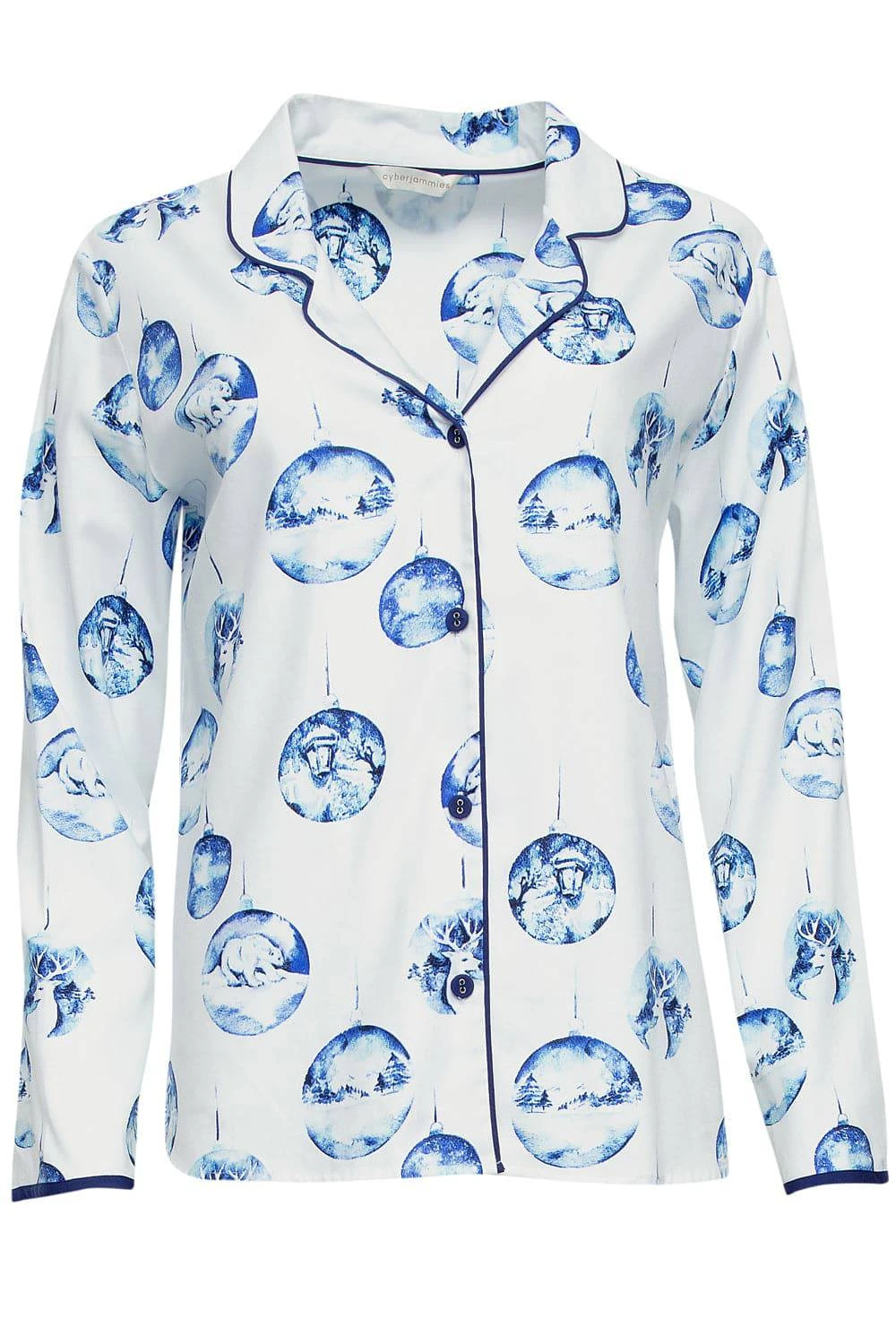 Cyberjammies Riley Bauble Print Pyjama Top, Size UK 14 4 Cyberjammies Riley Bauble Print Pyjama Top, Size UK 14 - Image 2