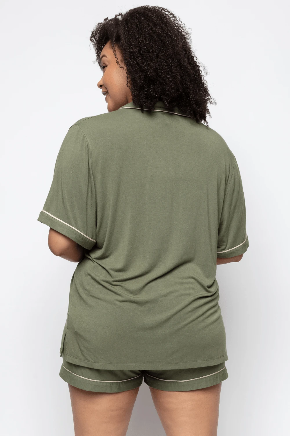 Cyberjammies Savannah Olive Revere Jersey Shorty Set 5 Cyberjammies Savannah Olive Revere Jersey Shorty Set - Image 3