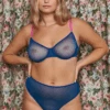 DORA LARSEN Delilah Tulle Underwire Bra In Blue 2 DORA LARSEN Delilah Tulle Underwire Bra In Blue -Fashion Lingerie Store dora larsen delilah tulle underwire bra 6