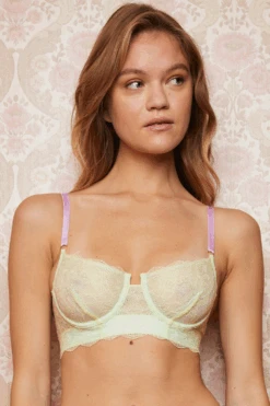 DORA LARSEN Devon Lace Underwire Bra 11 DORA LARSEN Devon Lace Underwire Bra -Fashion Lingerie Store dora larsen devon lace underwire bra lime 1