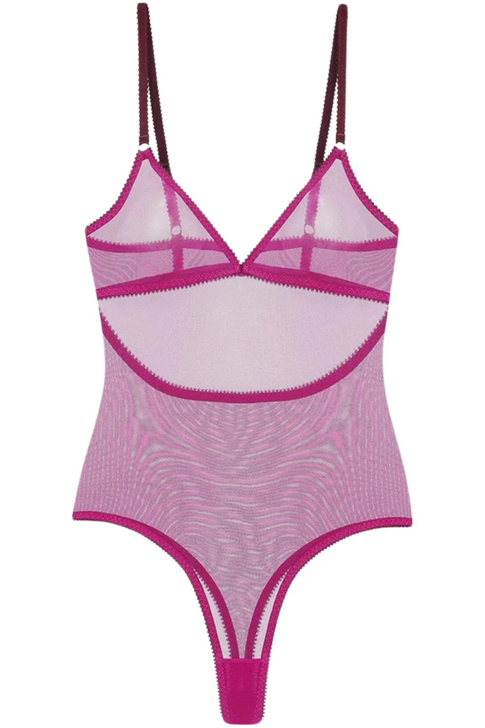 DORA LARSEN Edith Tulle Thong Bodysuit In Purple 4 DORA LARSEN Edith Tulle Thong Bodysuit In Purple - Image 2