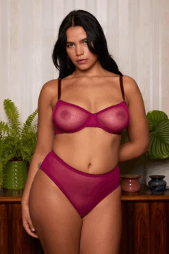 DORA LARSEN Edith Tulle High Waist Knicker Purple 13 DORA LARSEN Edith Tulle High Waist Knicker Purple -Fashion Lingerie Store dora larsen edith tulle high waist knicker purple 5