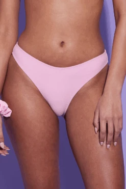 DORA LARSEN Lucy Low Rise Bikini Bottom Pink