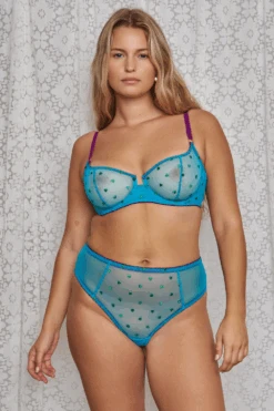 DORA LARSEN Nelle Heart Embroidery High Waist Knicker In Bright Blue 16 DORA LARSEN Nelle Heart Embroidery High Waist Knicker In Bright Blue -Fashion Lingerie Store dora larsen nelle heart embroidery high waist knicker 6