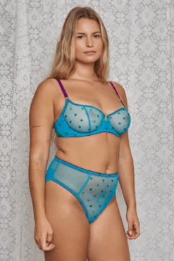 DORA LARSEN Nelle Heart Embroidery High Waist Knicker In Bright Blue 17 DORA LARSEN Nelle Heart Embroidery High Waist Knicker In Bright Blue -Fashion Lingerie Store dora larsen nelle heart embroidery high waist knicker 7
