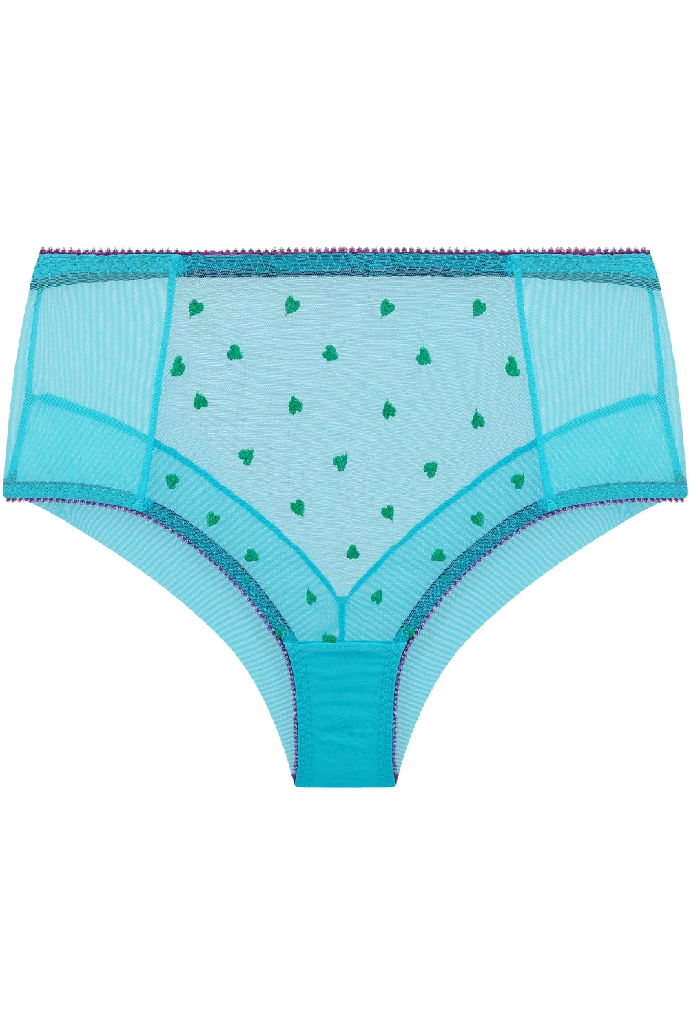 DORA LARSEN Nelle Heart Embroidery High Waist Knicker In Bright Blue 4 DORA LARSEN Nelle Heart Embroidery High Waist Knicker In Bright Blue - Image 2