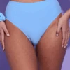 DORA LARSEN Phoebe High Rise Bikini Bottom Blue 2 DORA LARSEN Phoebe High Rise Bikini Bottom Blue -Fashion Lingerie Store dora larsen phoebe high rise bikini bottom 1
