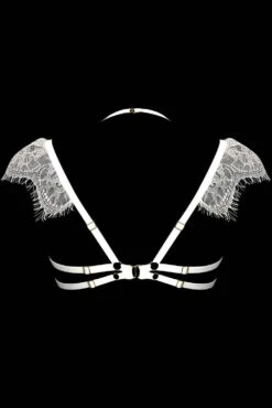 Chantilly Vanille Shoulder Lace Bra, Size M (UK 32D-34C) -Fashion Lingerie Store elf zhou chantilly vanille shoulder lace bra ghost back