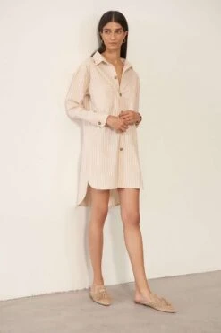 Hamptons Shirt Dress, Size L (UK 14) -Fashion Lingerie Store else hamptons skirt dress flax 2