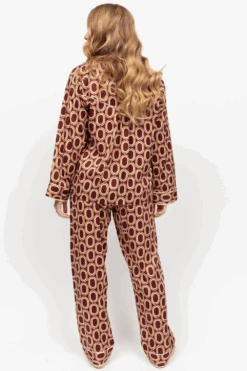 Fitzrovia Chain Print Pyjama Set 9 Fitzrovia Chain Print Pyjama Set -Fashion Lingerie Store fable eve fitzrovia chain print pyjama set rust brown 2