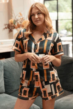 Hackney Tile Print Shorty Pyjama Set