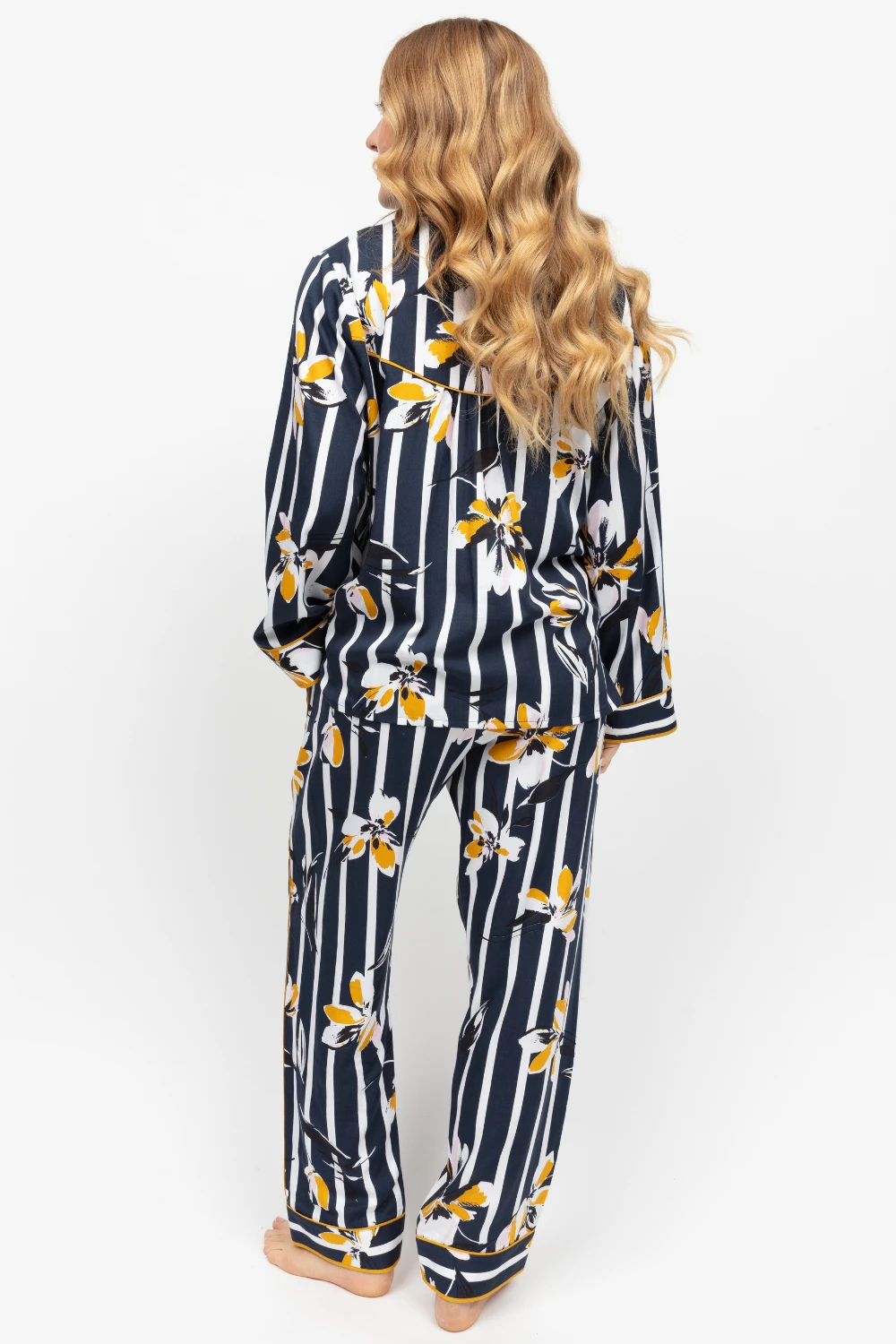 Knightsbridge Floral Stripe Print Pyjama Set 5 Knightsbridge Floral Stripe Print Pyjama Set - Image 3