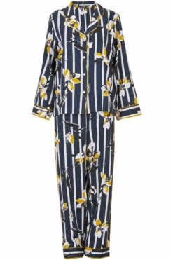 Knightsbridge Floral Stripe Print Pyjama Set 9 Knightsbridge Floral Stripe Print Pyjama Set -Fashion Lingerie Store fable eve knightsbridge floral stripe print pyjama set navy ghost