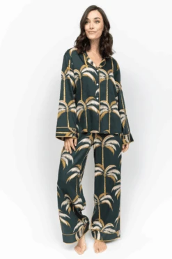 Pimlico Palm Print Pyjama Set 11 Pimlico Palm Print Pyjama Set -Fashion Lingerie Store fable eve pimlico palm print pyjama set emerald green 1
