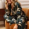 Pimlico Palm Print Pyjama Set 1 Pimlico Palm Print Pyjama Set -Fashion Lingerie Store fable eve pimlico palm print pyjama set emerald green 5