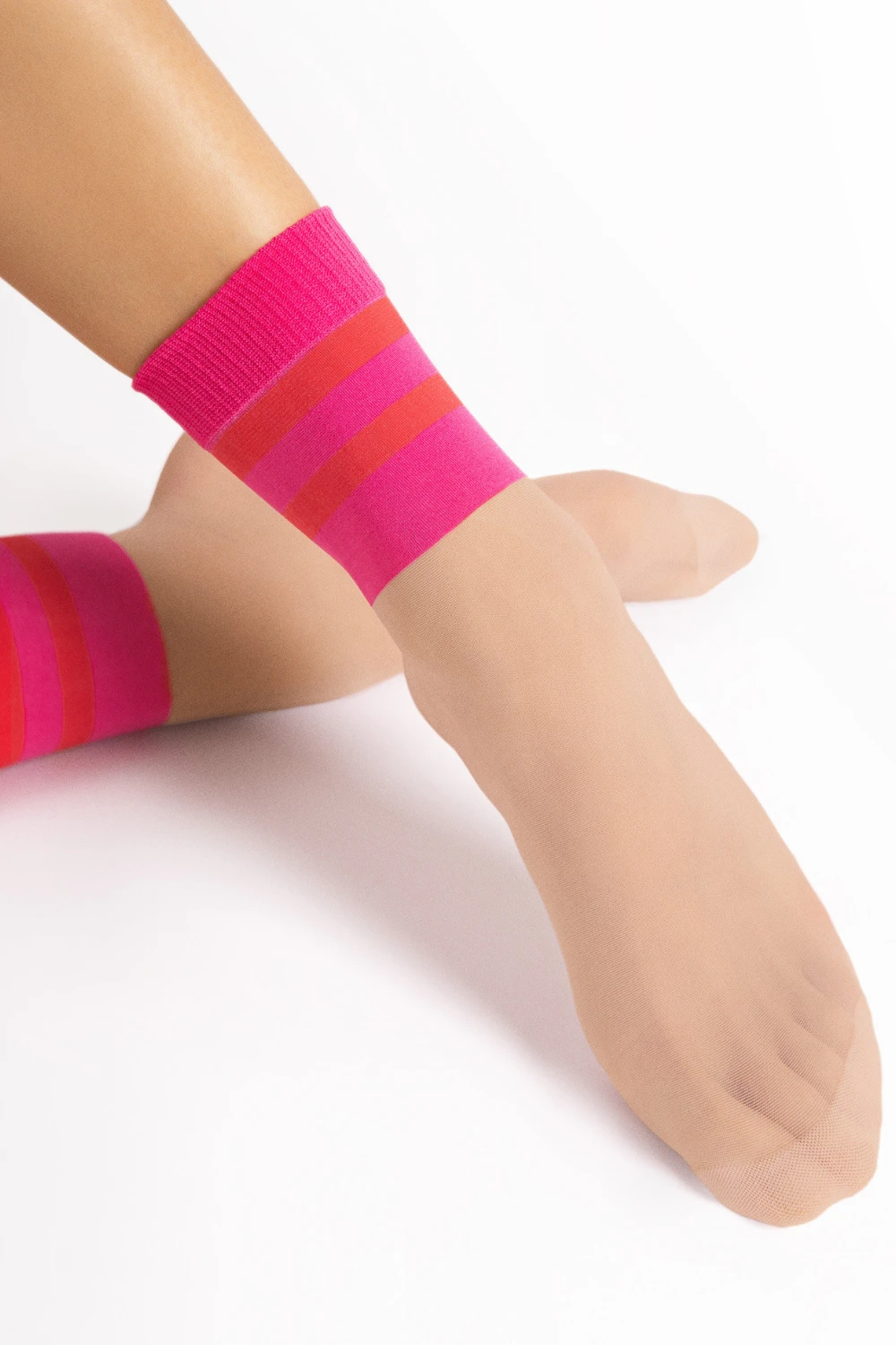 Fiore Dash Socks 20 Denier In Light Natural/Pink 3 Fiore Dash Socks 20 Denier In Light Natural/Pink