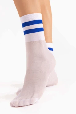 Fiore Dash Socks 20 Denier In White/Blue