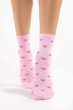 Fiore Loves Cotton Heart Socks 9 Fiore Loves Cotton Heart Socks -Fashion Lingerie Store fiore heart patterened ankle socks loves pink g1184 1