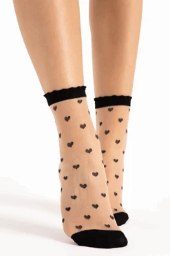 Fiore Iris Socks 20 Denier In Nude/Black