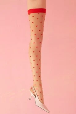 Fiore Love Booster Heart Pattern Stockings 15 Denier
