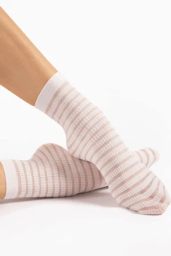 Fiore Izzy Striped Socks 20 Denier 8 Fiore Izzy Striped Socks 20 Denier -Fashion Lingerie Store fiore patterened ankle socks izzy off white 20 denier g1182 1