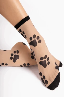 Fiore Pawpaw Socks 20 Denier In Black/Light Natural