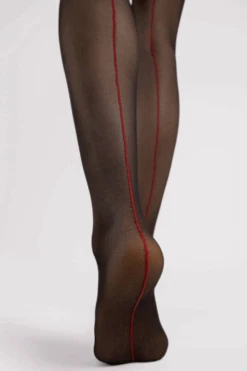 Fiore Sensual Firelight Crotchless Tights 20 Denier 11 Fiore Sensual Firelight Crotchless Tights 20 Denier -Fashion Lingerie Store fiore sennsual firelight crotchless tights black red 20 denier 3