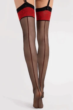 Fiore Sensual Scarlett Seamed Stockings 20 Denier 8 Fiore Sensual Scarlett Seamed Stockings 20 Denier -Fashion Lingerie Store fiore sensual scarlett seamed stockings black red 02