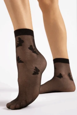 Fiore Summer Butterfly Socks 15 Denier In Black 5 Fiore Summer Butterfly Socks 15 Denier In Black -Fashion Lingerie Store fiore summer butterfly socks 15 denier black 2