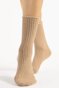 Fiore Trinny Cotton Socks In Beige