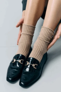 Fiore Trinny Cotton Socks In Beige 9 Fiore Trinny Cotton Socks In Beige -Fashion Lingerie Store fiore trinny cotton socks beige 4