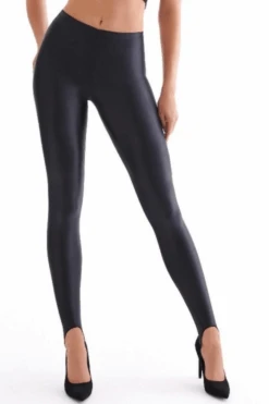 Shiny Stirrup Leggings, Size XL