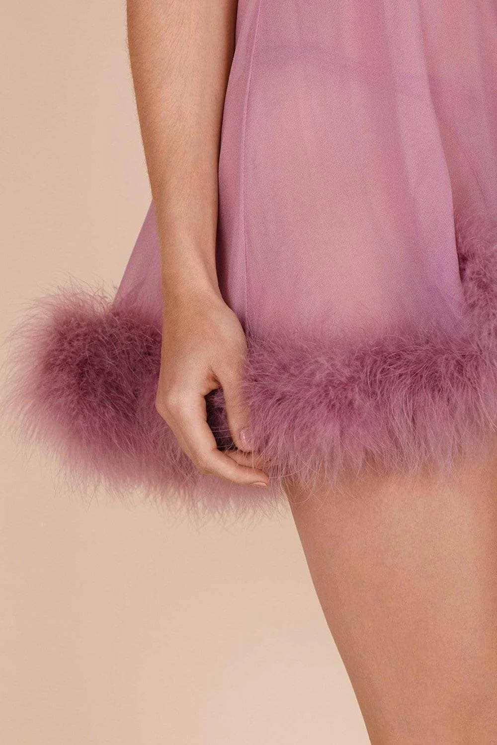 Diana Silk & Marabou Feather Babydoll, Size S-M (UK 8-10) 6 Diana Silk & Marabou Feather Babydoll, Size S-M (UK 8-10) - Image 4