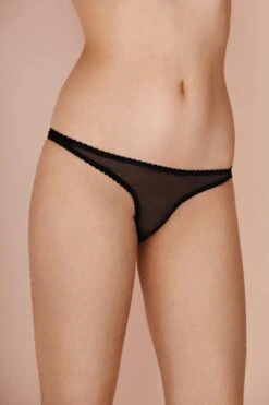 Diana Silk & Marabou Feather Pom Pom Thong, Size M (UK 10-12) 7 Diana Silk & Marabou Feather Pom Pom Thong, Size M (UK 10-12) -Fashion Lingerie Store glida pearl diana pom pom thong black 1