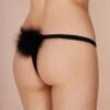 Diana Silk & Marabou Feather Pom Pom Thong, Size M (UK 10-12) 2 Diana Silk & Marabou Feather Pom Pom Thong, Size M (UK 10-12) -Fashion Lingerie Store glida pearl diana pom pom thong black 2