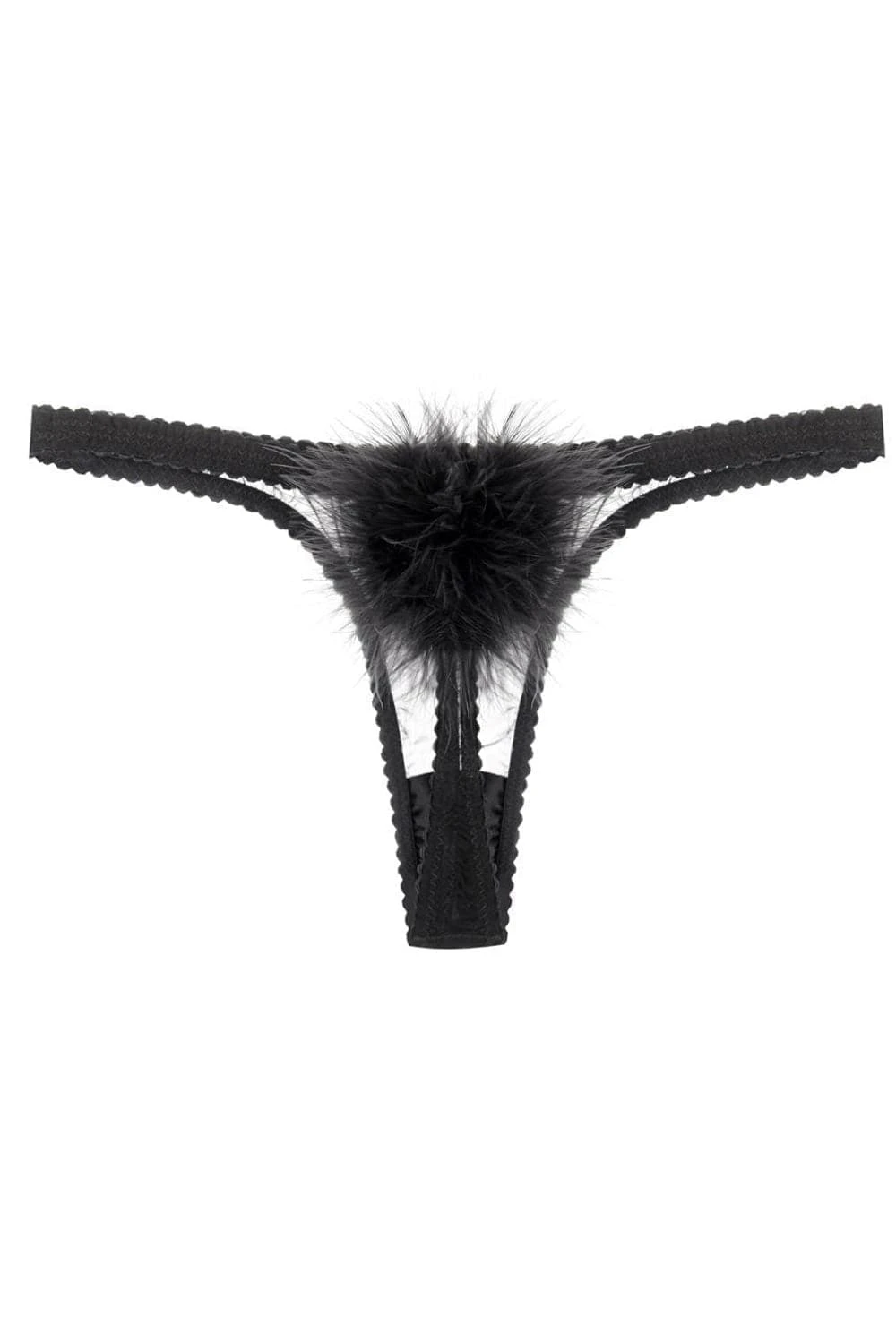 Diana Silk & Marabou Feather Pom Pom Thong, Size M (UK 10-12) 4 Diana Silk & Marabou Feather Pom Pom Thong, Size M (UK 10-12) - Image 2