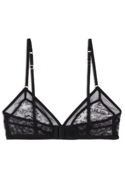 ICONE Leonie Triangle Bra, Size S+ (fits 32D-32DD) -Fashion Lingerie Store icone leonie bra black ghost back