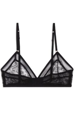 ICONE Leonie Triangle Bra, Size S+ (fits 32D-32DD) -Fashion Lingerie Store icone leonie bra black ghost front