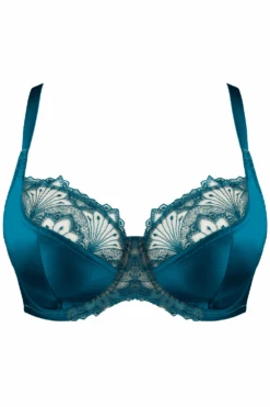 Hotel Desir Underwired Bra In Green 8 Hotel Desir Underwired Bra In Green -Fashion Lingerie Store jolidon hotel desire underwired bra s2278d green ghost front