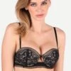 Rock DJ Balconette Bra In Black 1 Rock DJ Balconette Bra In Black -Fashion Lingerie Store jolidon rock dj balconette bra s2240 black 1