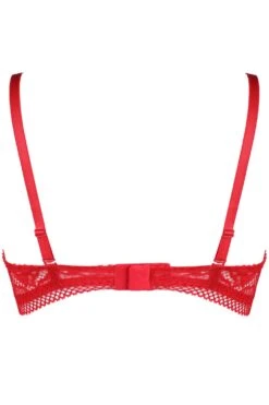 Rock DJ Balconette Bra In Red 11 Rock DJ Balconette Bra In Red -Fashion Lingerie Store jolidon rock dj balconette bra s2240 red ghost back