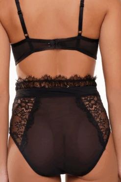 LingaDore Lace & Mesh High Waist Brief, Size XS (UK 8) 9 LingaDore Lace & Mesh High Waist Brief, Size XS (UK 8) -Fashion Lingerie Store lingadore high waist brief 7507b black 2