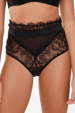 LingaDore Lace & Mesh High Waist Brief, Size XS (UK 8)